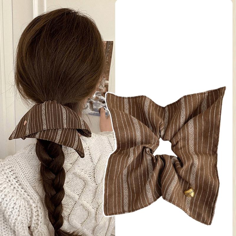 

Креативный дизайн полосатые квадратные резинки для волос корейские большие резинки для волос с хвостиком женские аксессуары для волос коричневый