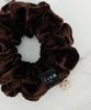 Maia Velvet Crystal Scrunchie Scrunchie Brown