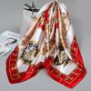 Foulard quadrato in seta stile influencer: Sciarpa da collo da donna alla moda, Sciarpa, Protezione solare, Garza stampata, Accessorio per abbigliamento professionale