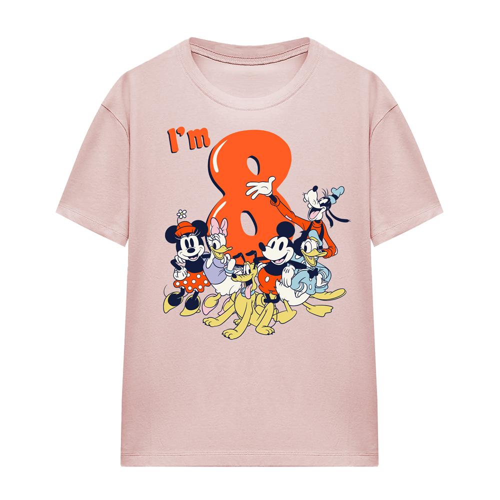 Mickey Mouse & Friends Womens/Ladies Vintage Group 8th Birthday T-Shirt