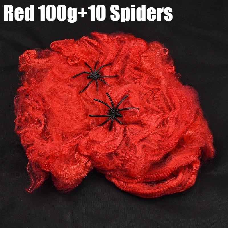 Artificial Spider Web Halloween Decoration Scary Party Scene Props Colorful Stretchy Cobweb Horror House Decorative Accessories