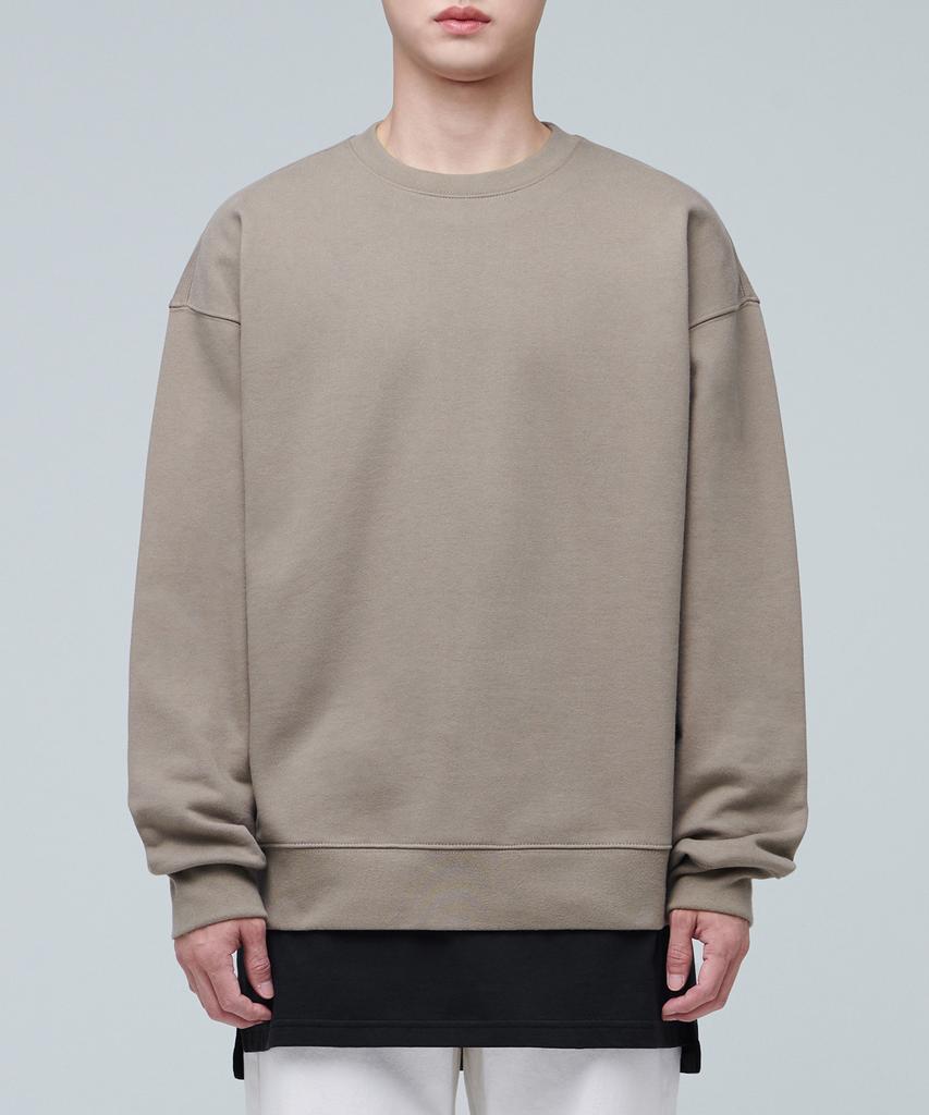 MUSINSA STANDARD Layered Crew Neck Long Sleeve T-Shirt_Long Length [Black]