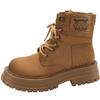 Retro British style thick-soled heightening Martin boots women's 2025 new summer high-end versatile big yellow boots short boots