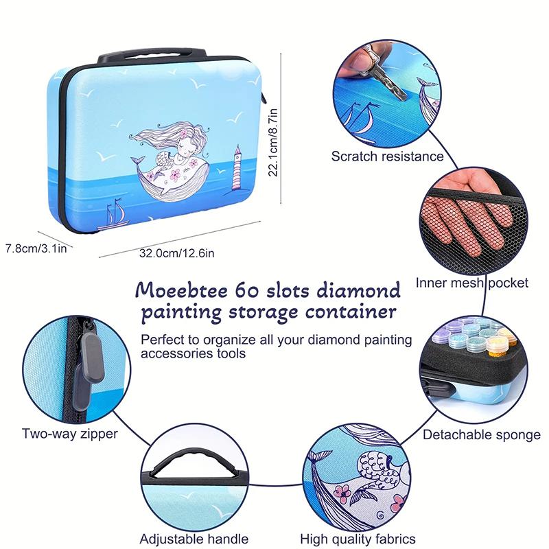 DIY 5D Diamantmålning Sjöjungfru Verktyg Förvaringslåda Resväska Diamantmålningstillbehör Bulkväska Kit Rund Flaska Förvaringsverktyg