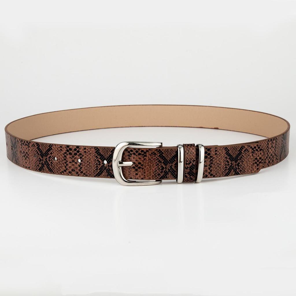 Niche Casual Women's Belt Leopard Print Jeans Belt Literary Retro Pin Buckle Belt Women