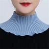 Women Windproof Detachable Warm Neck Guard Knitted Fake Collar Turtleneck Scarf