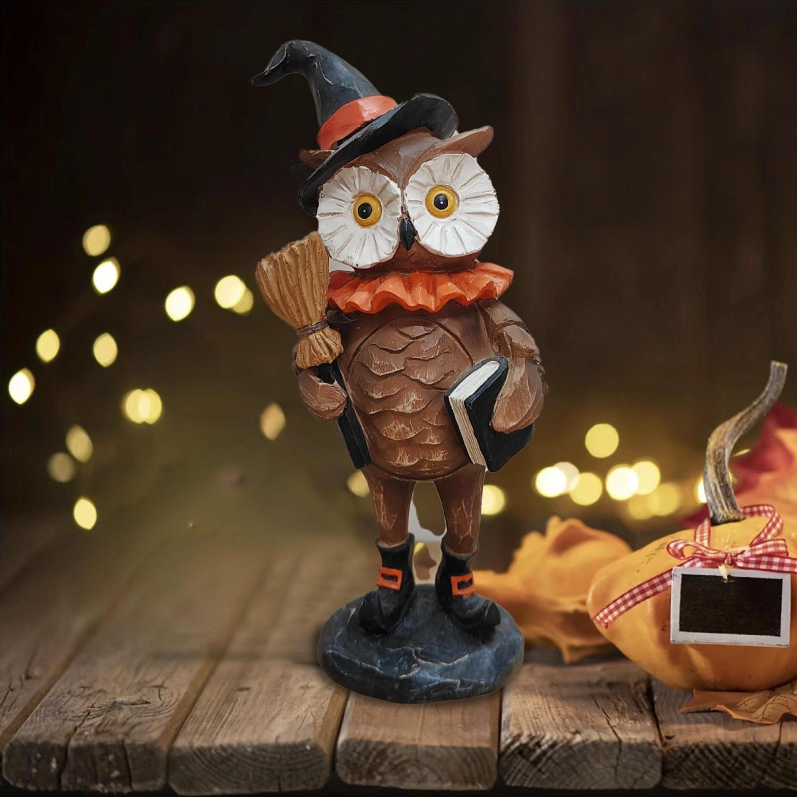 

Хэллоуин Креативные Животные Сова Тыква Смола Украшения, Украшения для Дома, Настольные Украшения One Size