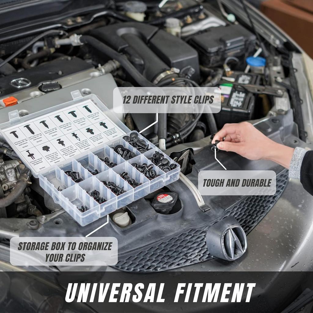 Sunplustrade 240 Pcs Bumper Clips Car Clips Plastic Rivets Fasteners Push Retainer Kit Most Popular Sizes Auto Push Pin Rivets Set for GM Ford Toyota