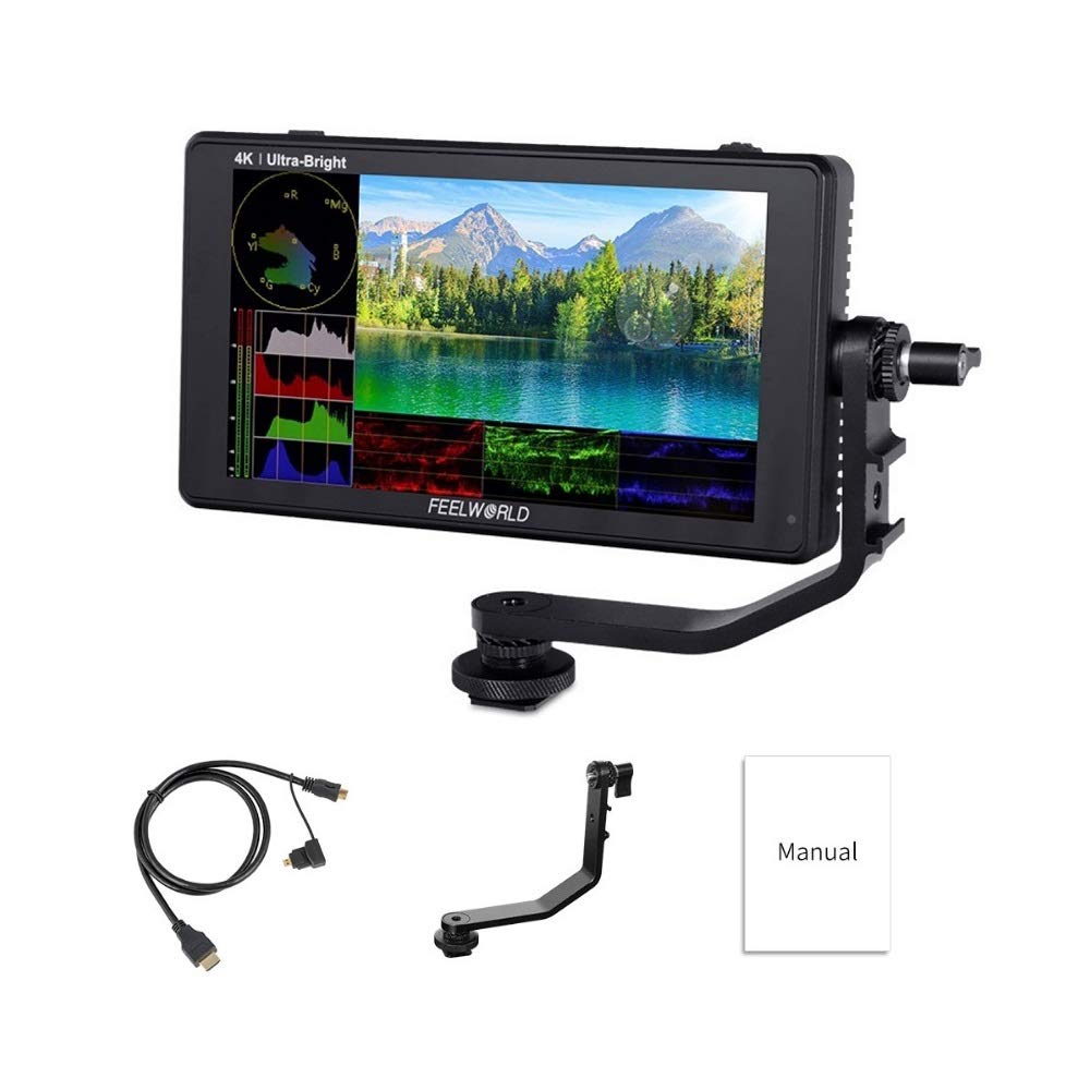 

Feelworld LUT6S 2600nit High Brightness LUT Waveform Vector Graphics RGB Histogram Touchscreen Field Monitor for Video and SLR 1920x1080 IPS 4K