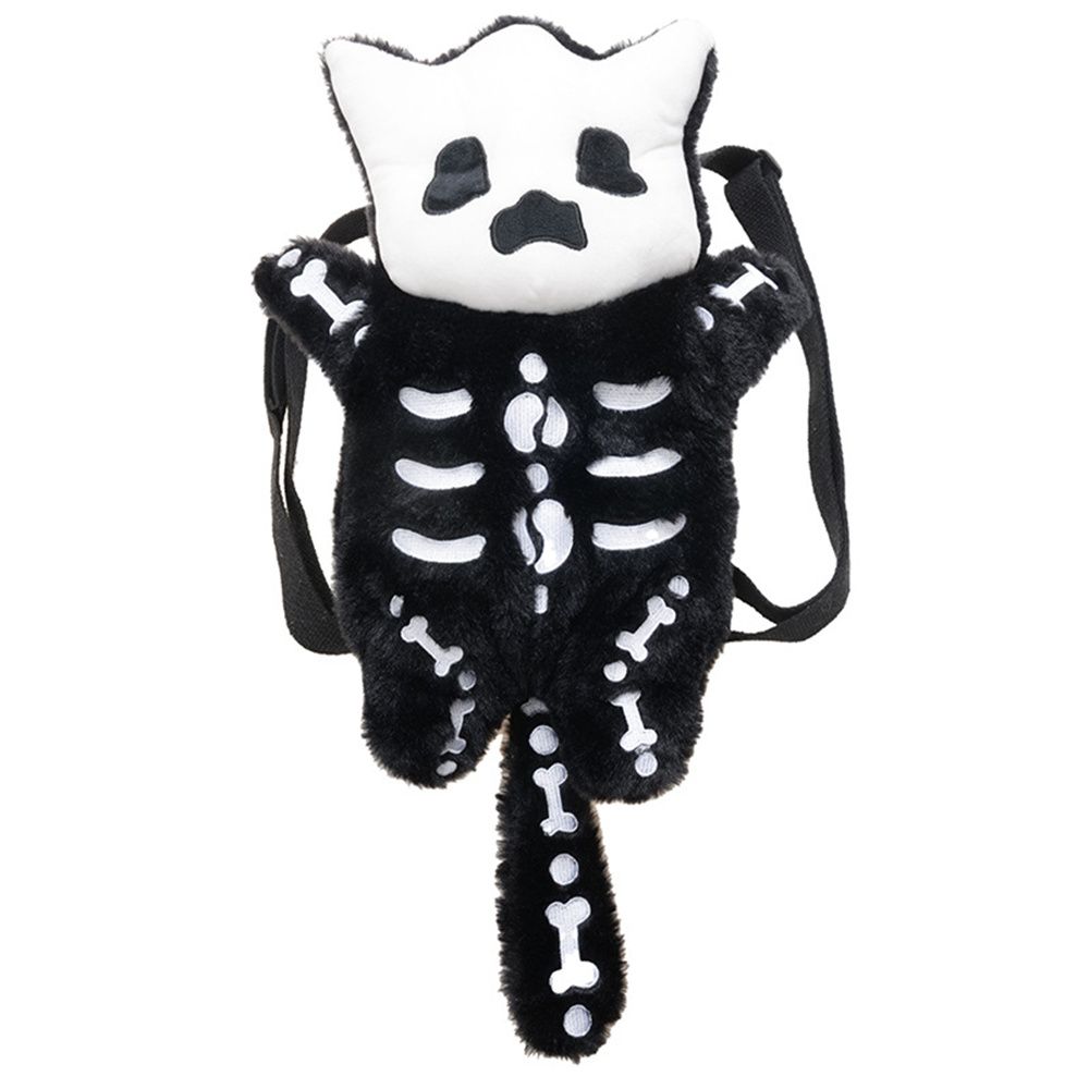

Bag Schoolbags Skull Shape Bag Winter Furry Bag Skull Plush Backpack Water Bottle Bag Doll Backpack чёрный
