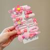 14Pcs/Set Fashion Cute Hair Clip Rabbit Bows Barrettes Lovely Heart Shaped Side Clip for Children