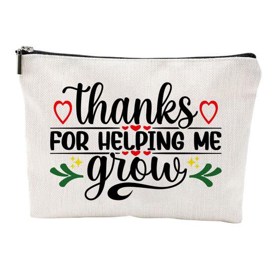 

Cosmetic Bag Teacher Theme Compact Toiletry Bag Portable Zipper Close Storage Bag for Travel And Dressing