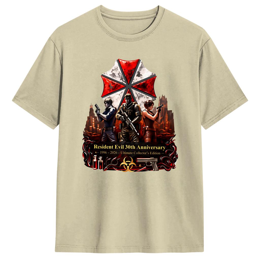 Resident Evil 30th Anniversary RE9 Cotton TShirts  Novelty Tshirt for Unisex Summer Y2K Casual Print Short Sleeve Clothing
