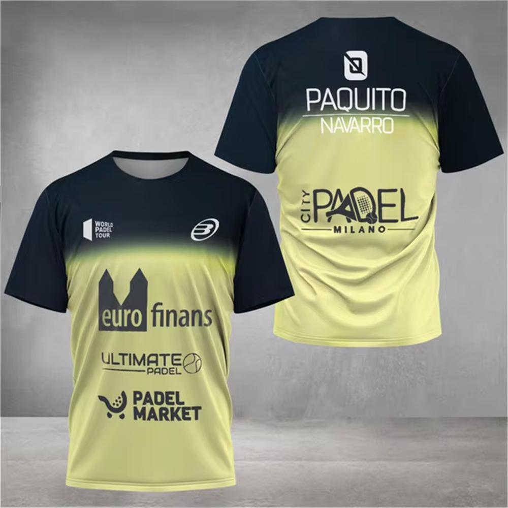 Herren Trend Padel T-Shirt Element Print Muster Ultra-dünn Kurzarm Herrenmode Tennis Atmungsaktiv Boutique Fitness Top