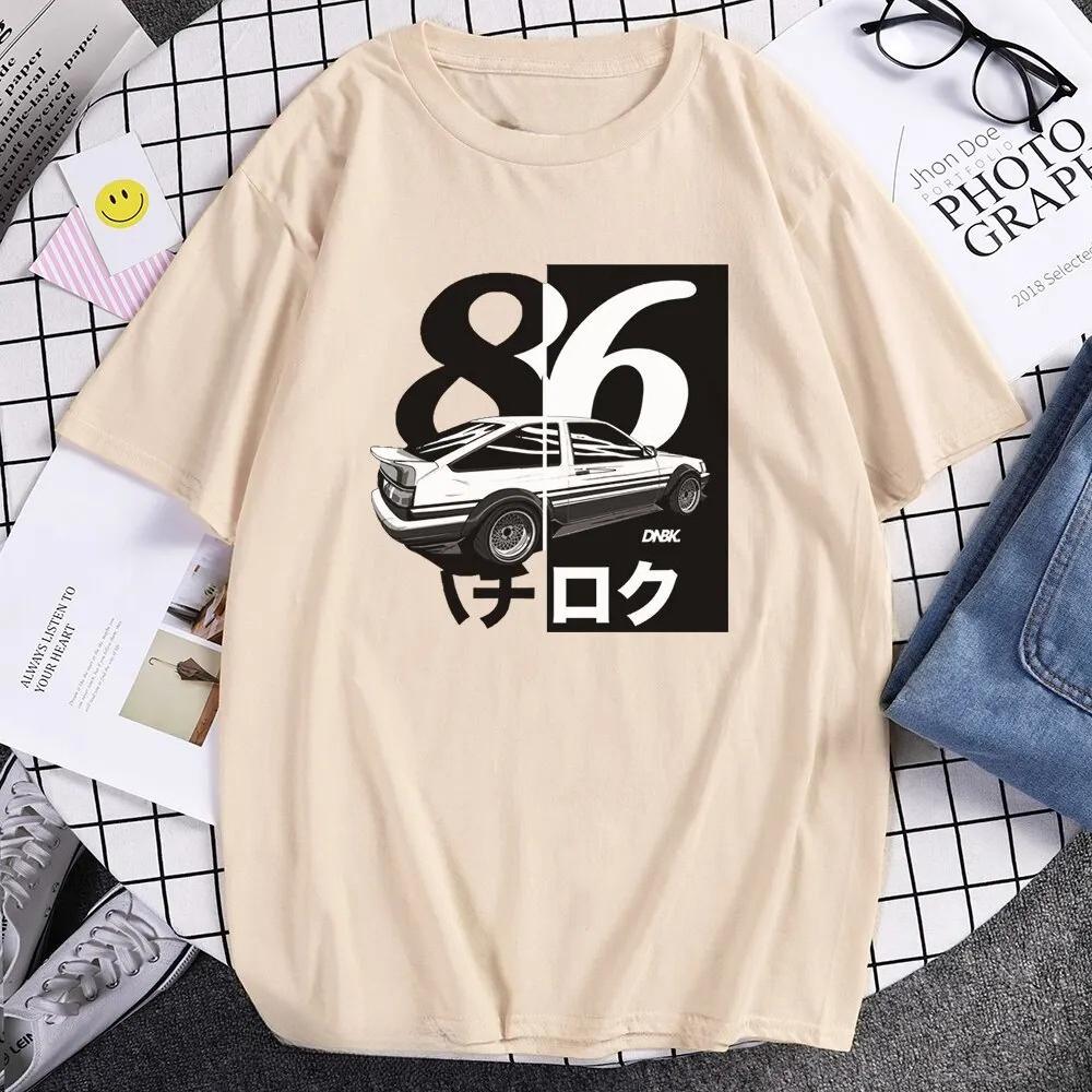 Summer Cool Short sleeved Tshirt Casual AE86 Initial D Homme Japanese Drift Anime Printed Womens Tshirt