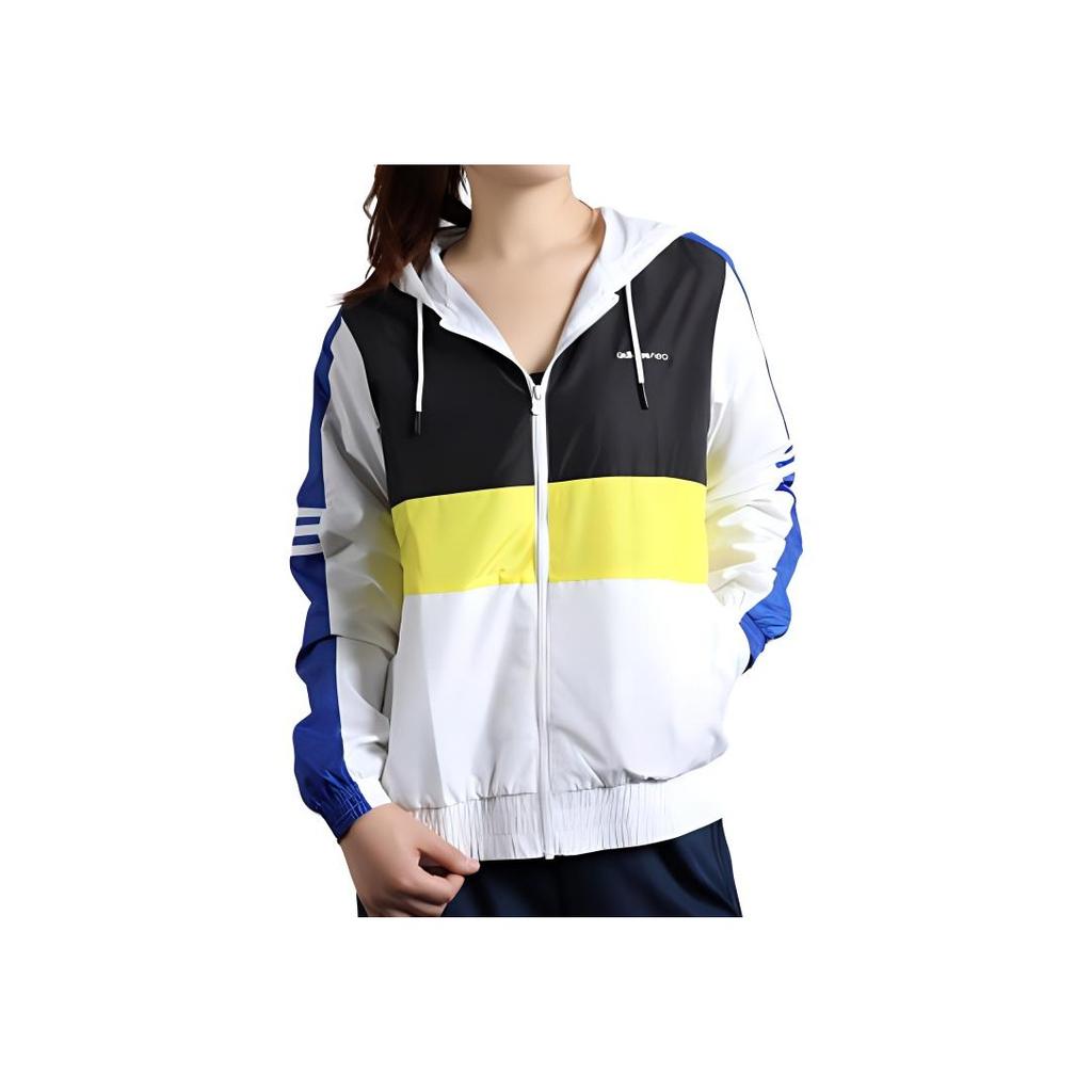Adidas Neo Casual Sports Hooded Jacket Women Outerwear White Lemon-Yellow FK9955