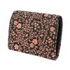 Inden Leather Billfold Coin Black with Pink American Blue [Inden-ya] Bi-fold Wallet, H, Box-type Purse, Deerskin, Lacquer, Pattern, 2204-51-166