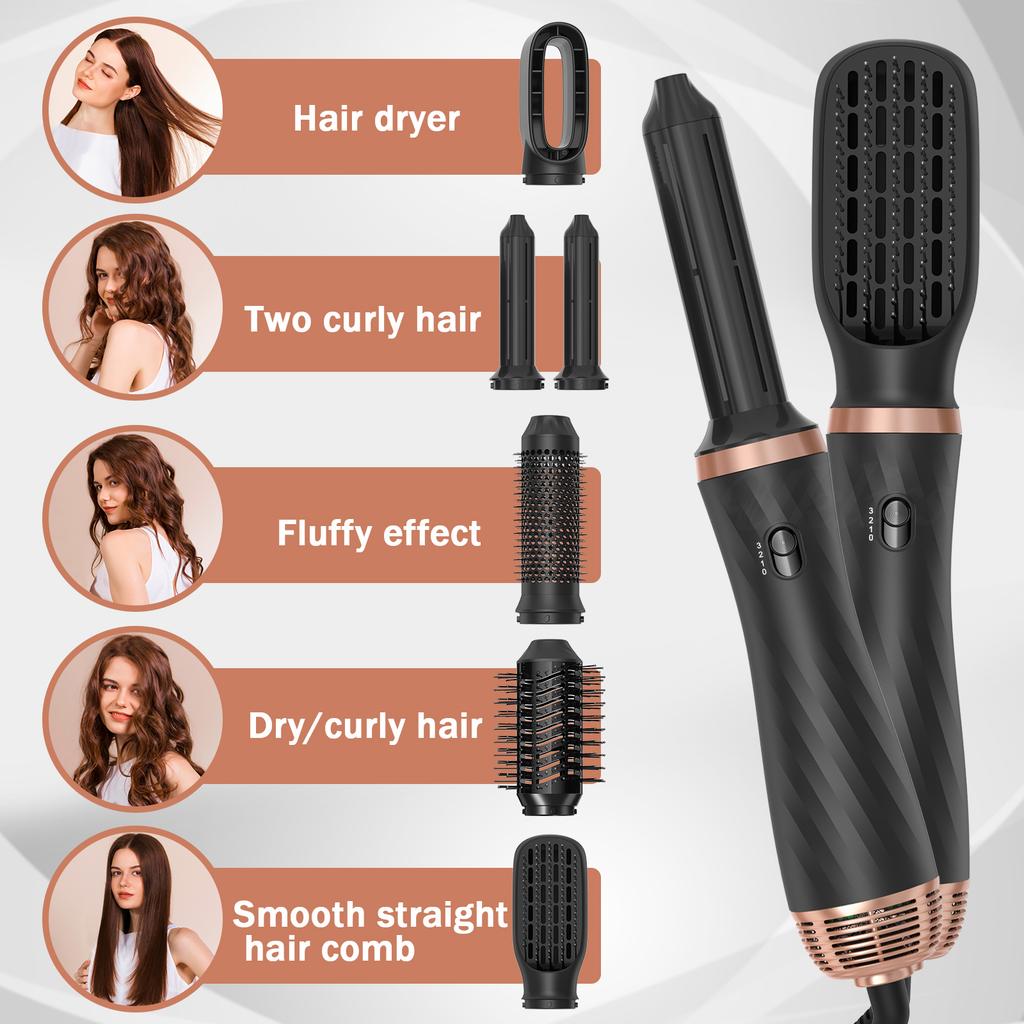 Fast Shipping Hair Straightener and Curler Volumizer Styler Women Automatic Wrap Curling Iron Air Blow Dryer Hair Styling Tools