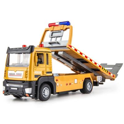 1/32 Scale Flatbed Trailer Model Alloy Vibrant Color Flatbed Truck Toy with Light and Music for Children