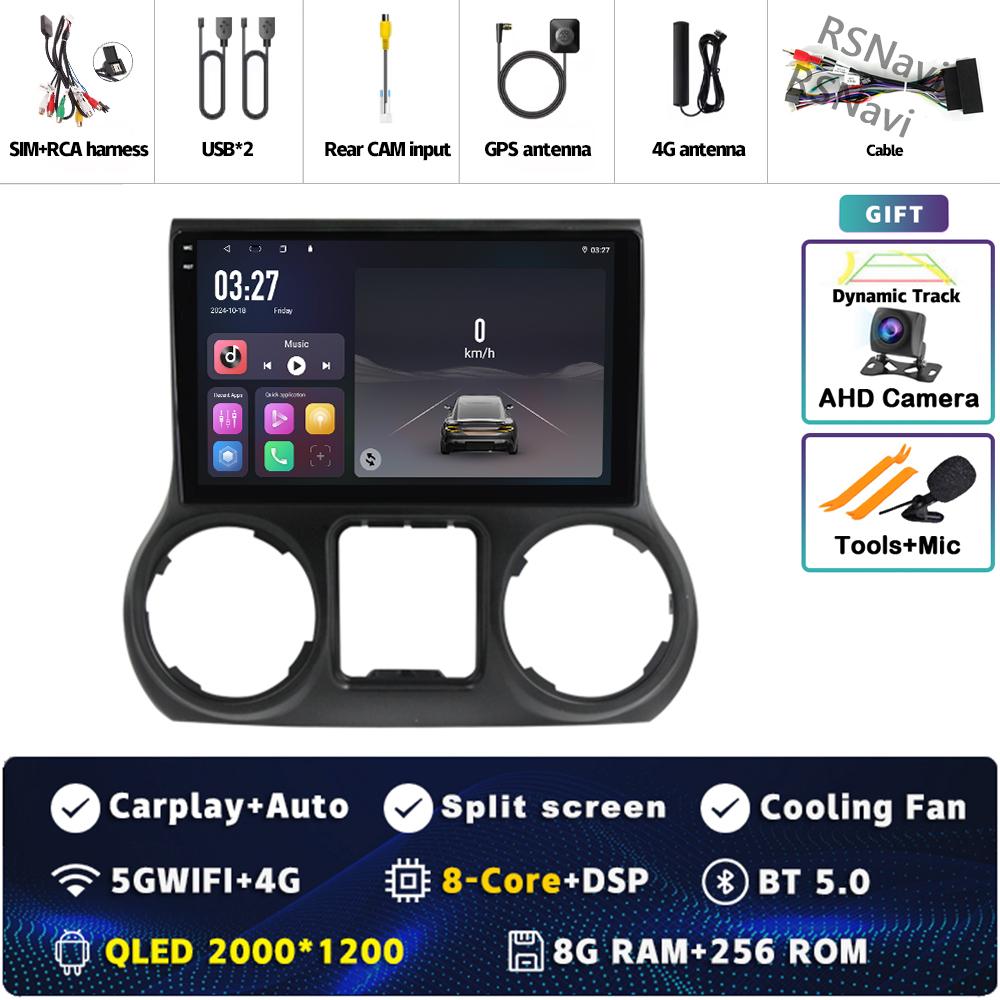 Android 14 Carplay Auto For Jeep Wrangler 3 JK 2011 2012 2013 2018 Car Radio Player Multimedia Srereo Navigation BT 4G WIFI DSP