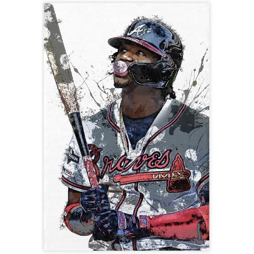 TUBALU Ronald Acuna Jr Poster Baseball Art Canvas Bedroom Wall Decor Print Picture Office Dorm Room Decor Gifts Unframe:12x18inch(30x45cm)