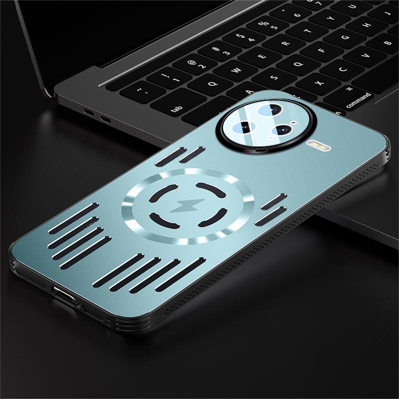 

Жесткий металлический чехол для отвода тепла с магнитной беспроводной зарядкой для XIAOMI Poco F7 Ultra F7 Pro F7Ultra Крутой защитный чехол на заднюю панель For Poco F7 Pro синий