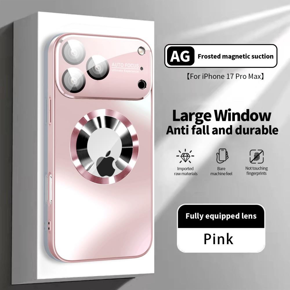 Titanium Metallic Luxury Matte Case For iPhone 17 12 13 14 15 16 Pro Max Plus For Magsafe Glass Lens Camera Protection Cover