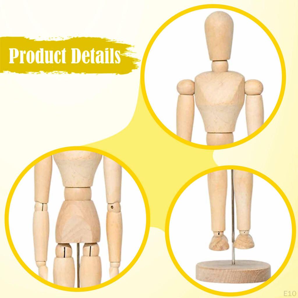 Künstler Holzmannequin Bewegliche Ornament Animator Illustratoren Flexibler Körper 13,5cmx4cm