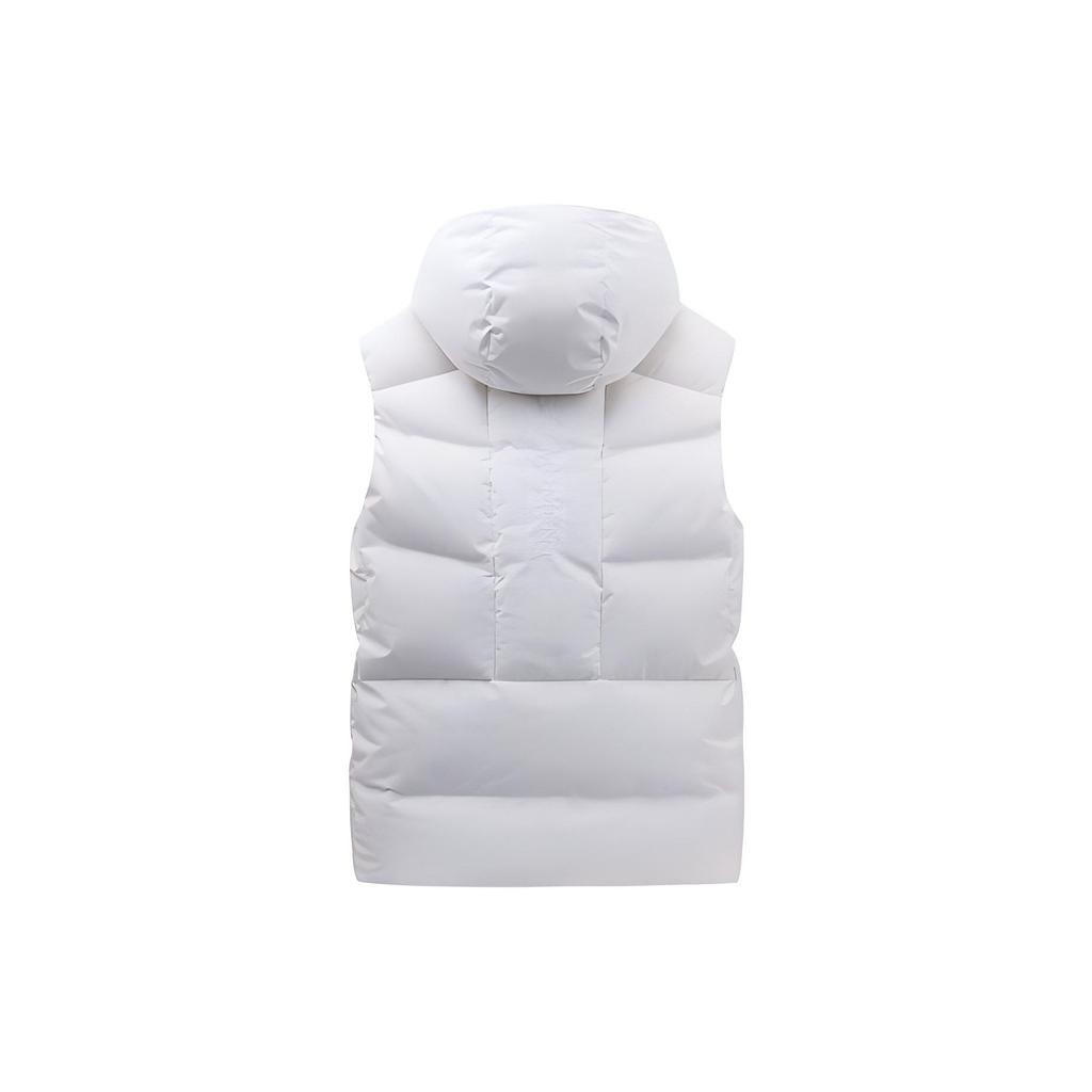 Anta Champion All-Weather Series Solid Color National Flag Zipper Hooded Sleeveless Down Vest Men Vest Paper-White 152340906-1