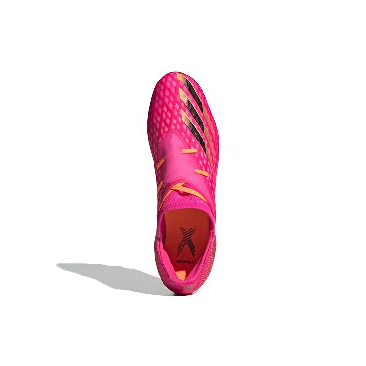 Adidas X Ghosted .2 Round Toe Lace-Up HG (Rubber Short Studs) Durable Soccer Shoes Men Soccer Shoes Pink FY7270