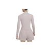 Nike Solid Logo Print High Neck Long Sleeve T-Shirt Women Tops Ombre-Gray Mauve DV7881-272