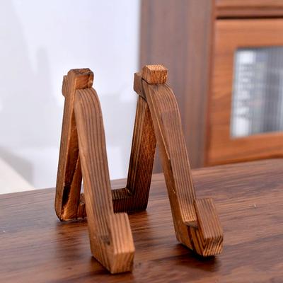 Vintage Wooden Display Rack Wooden Plate Stand Picture Frame Display Stand Plaque Easels Holder Home Office Desktop Decor