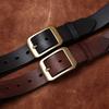 Washed Thickened Retro Matte First Layer Cowhide Belt Men'S Leather Simple Versatile Casual Jeans Copper Buckle Belt