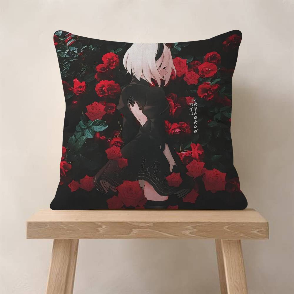 Game Nier Automata Cartoon Pillow Cushion Cover Pillowcase Living Room Sofa Home Decor