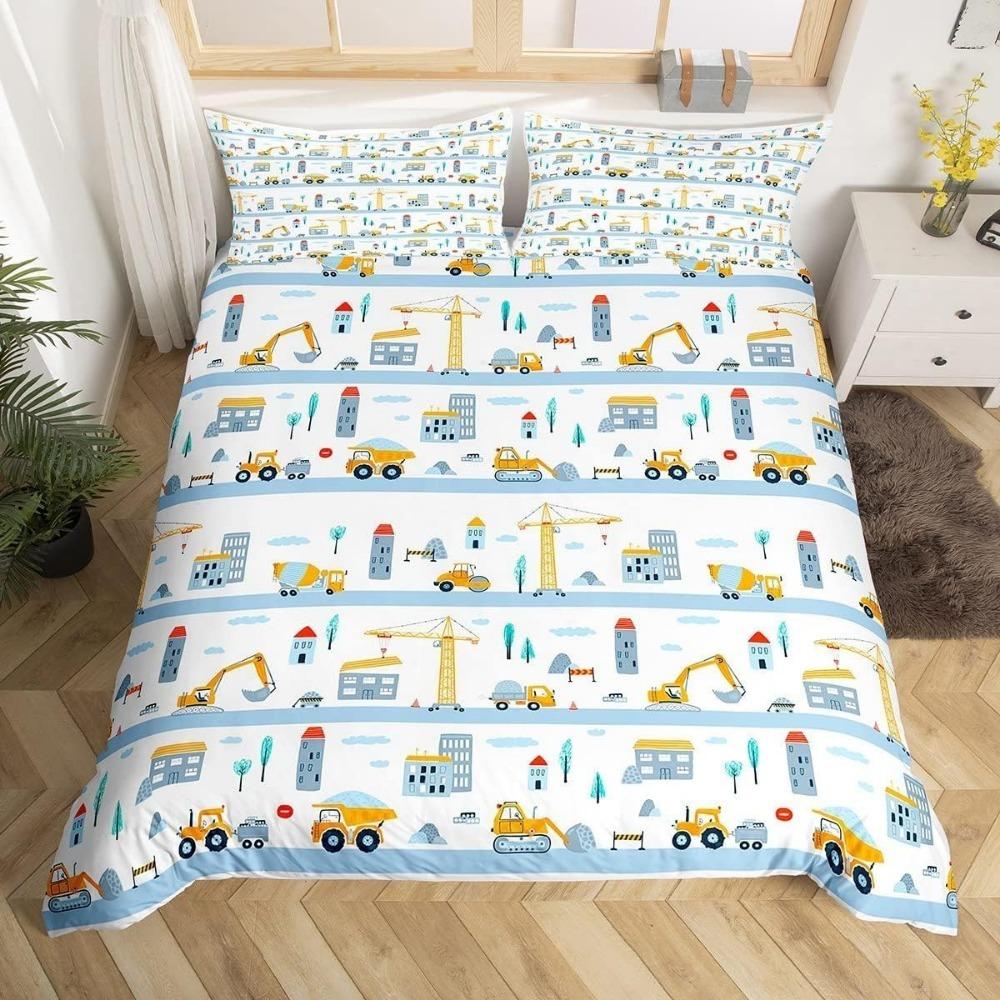 Cartoon  Car Aeroplane Toddler Bedding Motif,Microfibre Bedding Sets, Children's Bed  for Teenagers  Adult Red Blue Quilt Cover