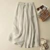 2026 New Women's High-Waisted Wide-Leg Skirt Pants - Breathable, Thin Cotton Linen for Summer
