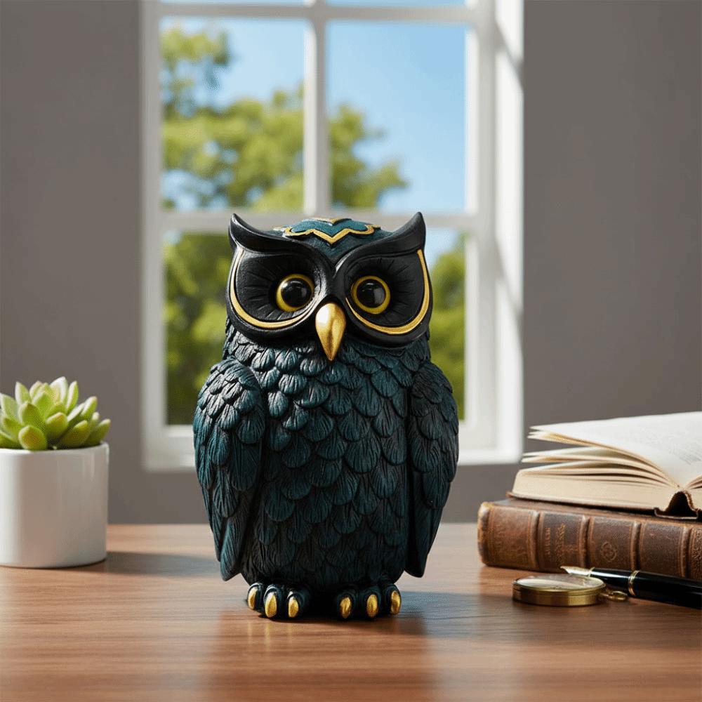 Entryway Decoration Cute Owl Statue Decorative Resin Crafts Owl Figurine Vintage Animal Statue Desk Decoration
