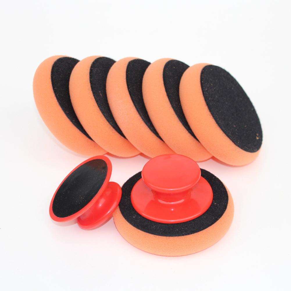 4 Inch Car Wax Applicator Pads Set with Red Handle Soft Sponge Applicators Foam Wax Pad  for Polishing and Cleaning Cars