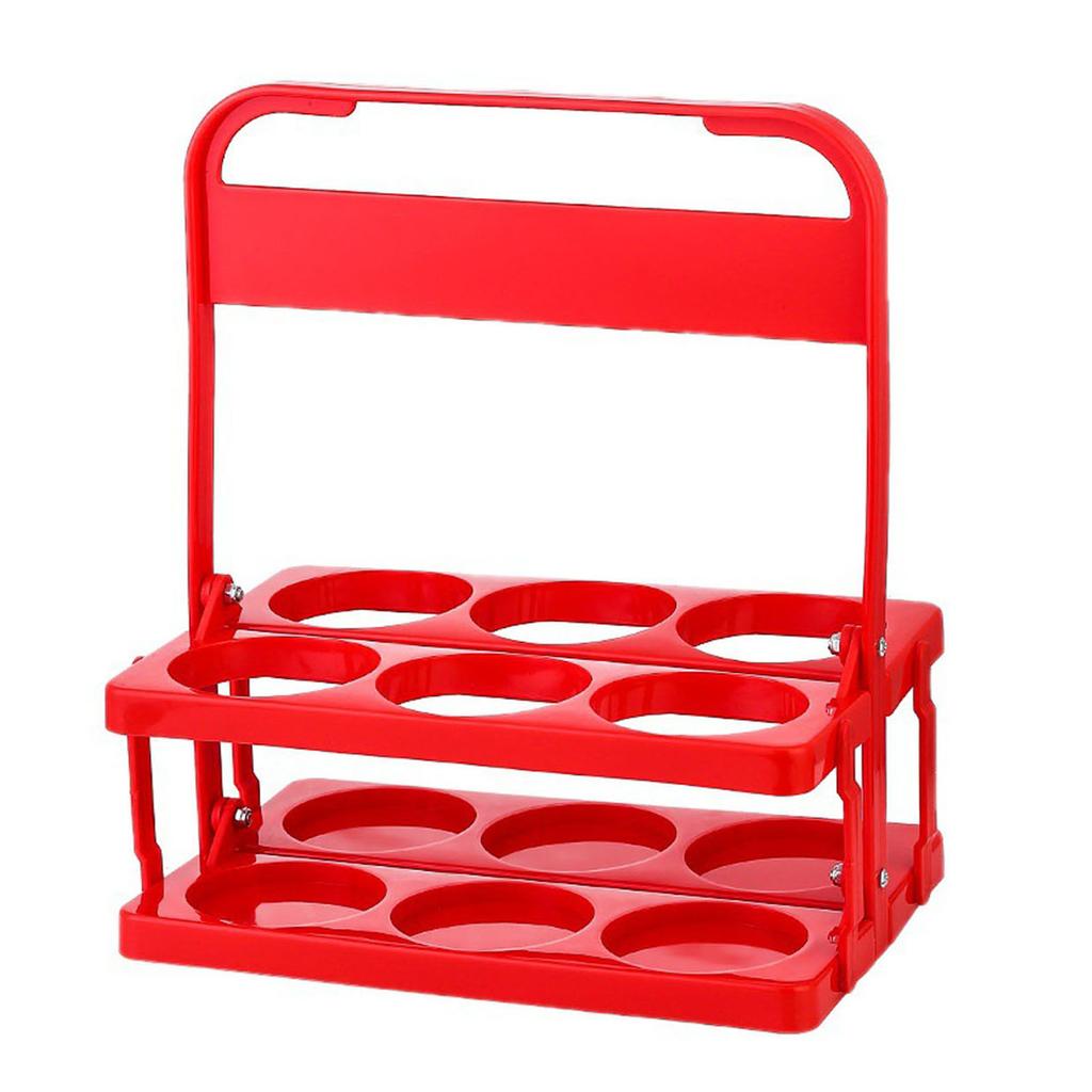 Beer Bottle Caddy Bucket Holder Plastic Foldable Multifunctional Portable Beer Bottle Carrier Red