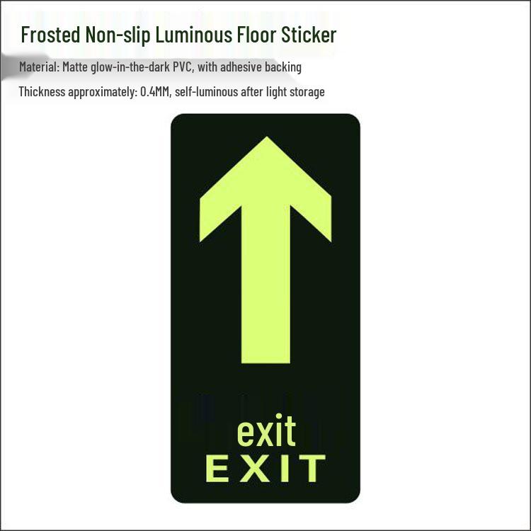 Glow-in-the-Dark Fire Exit Safety Sticker - No Electricity Needed for Stairwell Evacuation