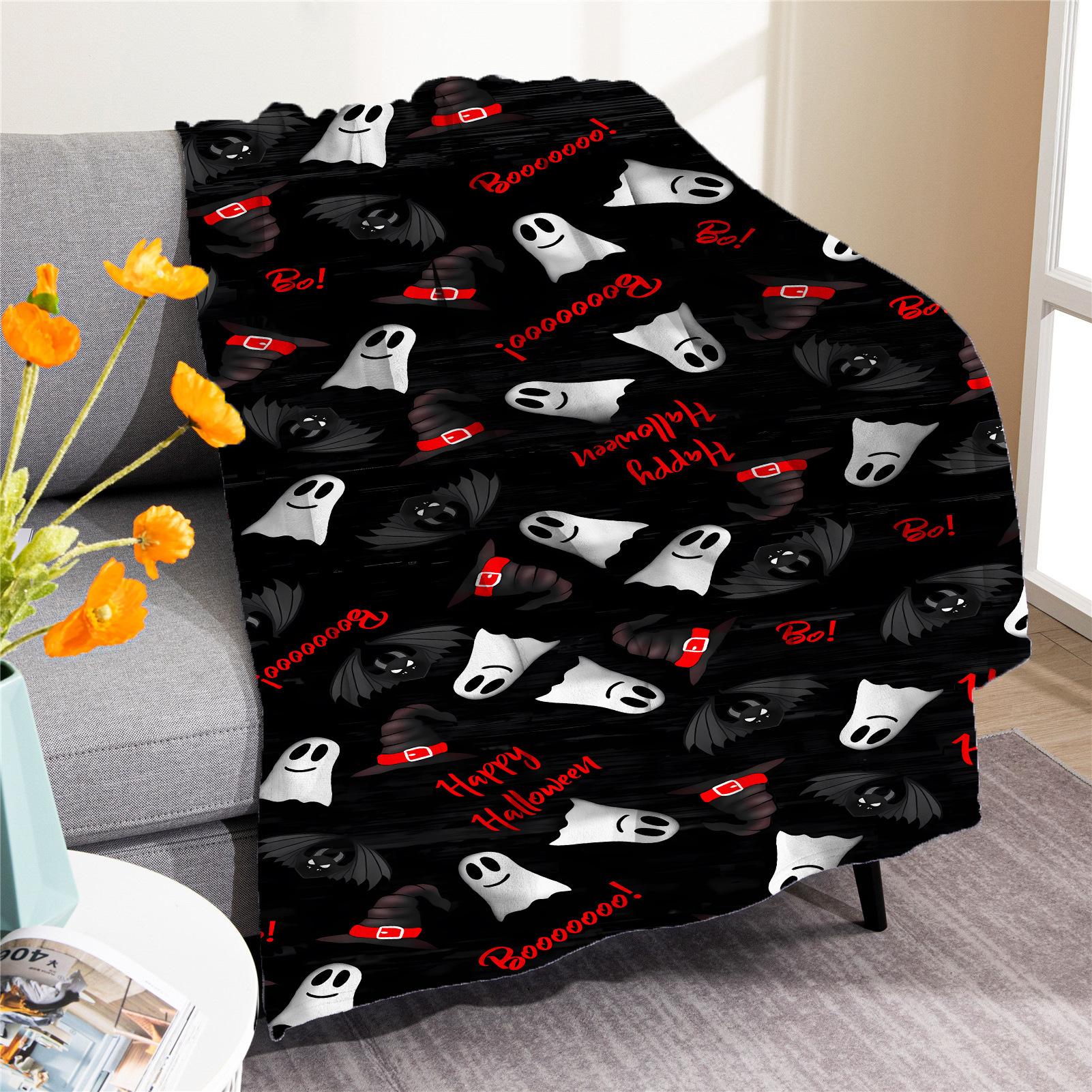 

Halloween pumpkins digitalprinted polyester Bedroom velvet flannel soft sofa cover blanket Fleece soft sofa cover blankets 75x100cm
