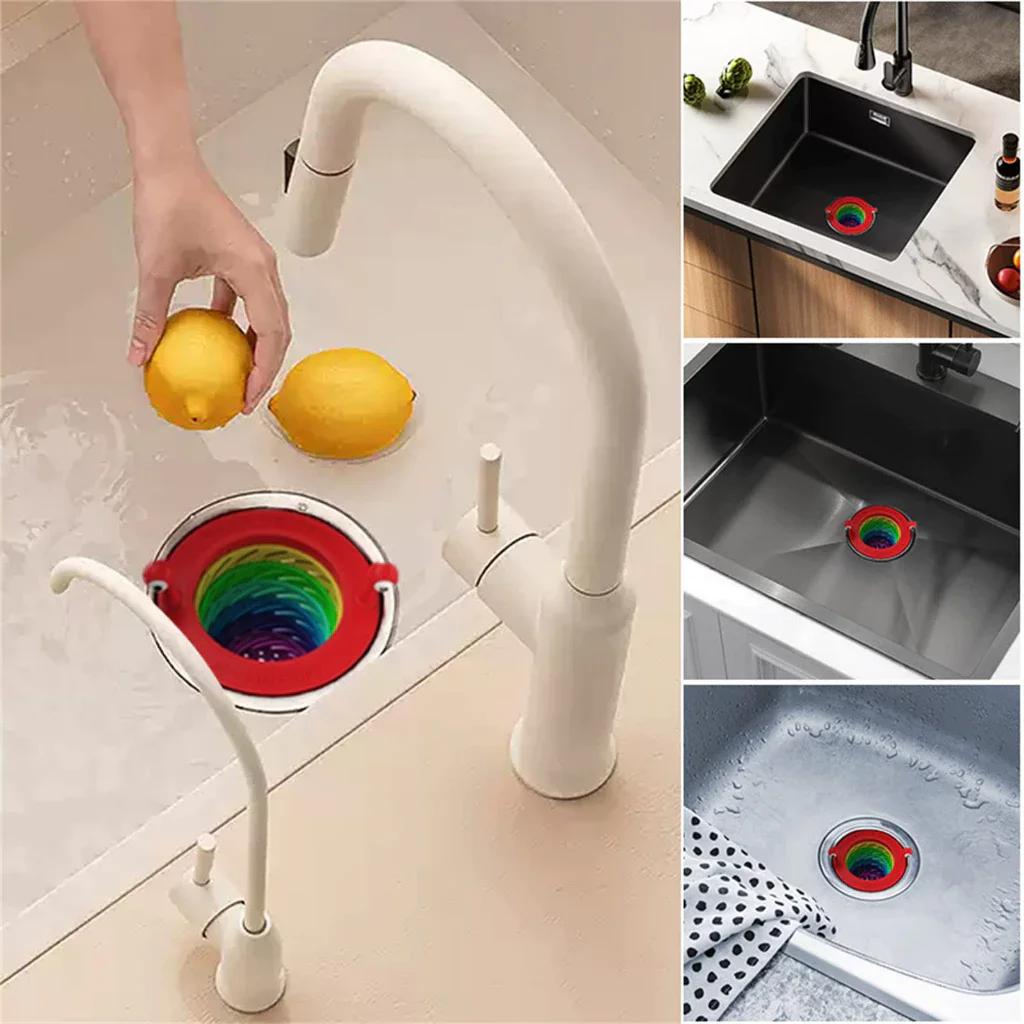 Little Monster Rainbow Filter Kitchen Sink Universal Scalable Large Capacity Creative Design Drains & Strainers