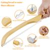 Wood Bread Bow Cutter Serrated Bagel Slicer Stainless Steel Sourdough Bread Slicer with Bamboo Handle Portable Bread Cutter Tool