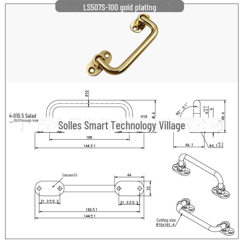 304 Stainless Steel Heavy-Duty Folding Handle for Industrial Equipment
