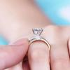 Rose Gold Princess Cut Green Moissanite Ring with AU750 Rose Gold Plating and Certificate