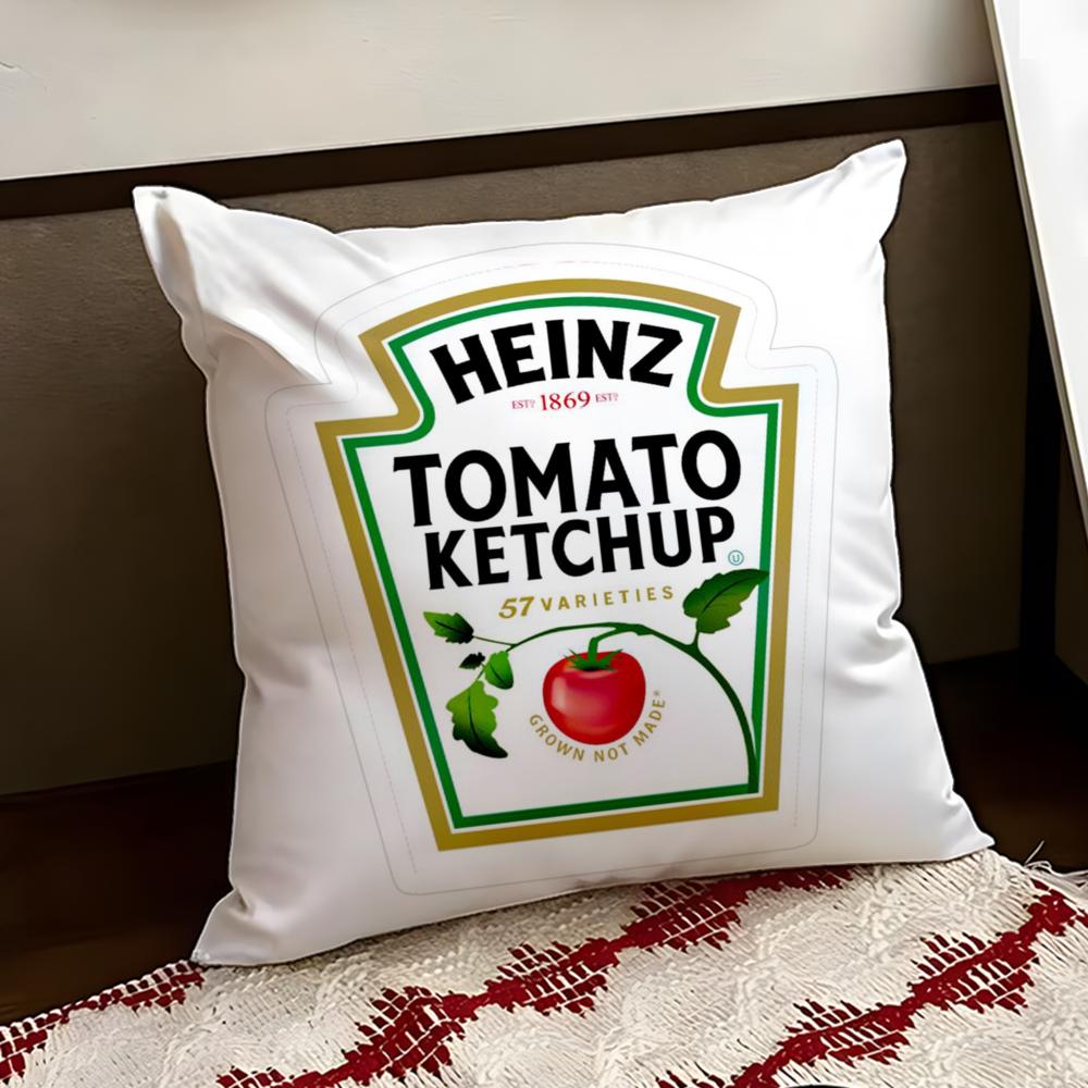 Funny Ketchup Label Cushion Cover Reversible Soft Durable Pillow Cover Home  Car MultiScene Use for Daily Comfort
