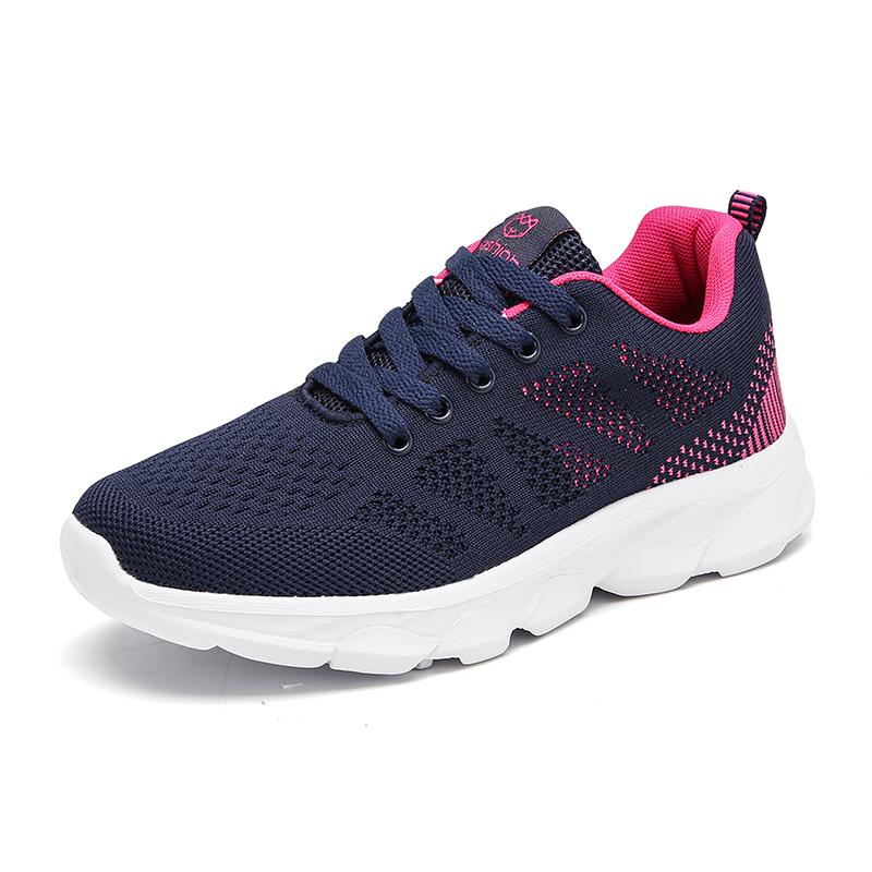 35-42 Spring/autumn Women's Flying Woven Breathable Super Light Stuffed Sports Shoes Large Size Ultra -light Stool Women's Sports Shoes