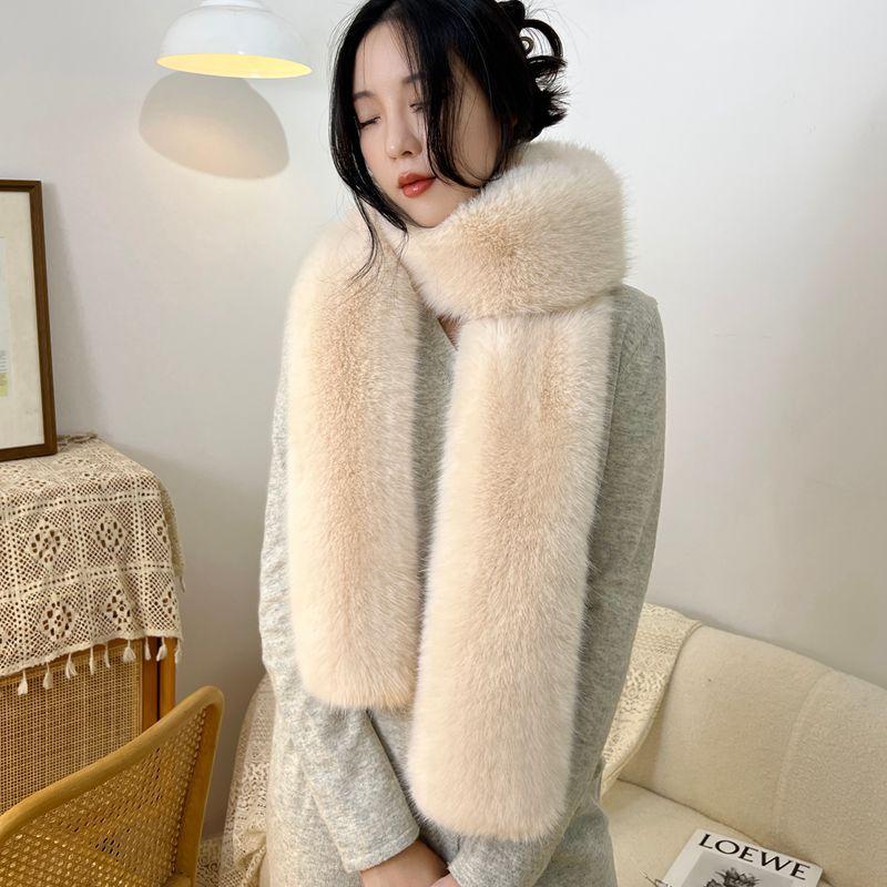 

Жіночий зимовий плюшевий шарф-шаль з коміром зі штучного хутра, двосторонній, товстий, вітрозахисний, м який, бежевий та чорний, накидка-грілка для шиї хакі