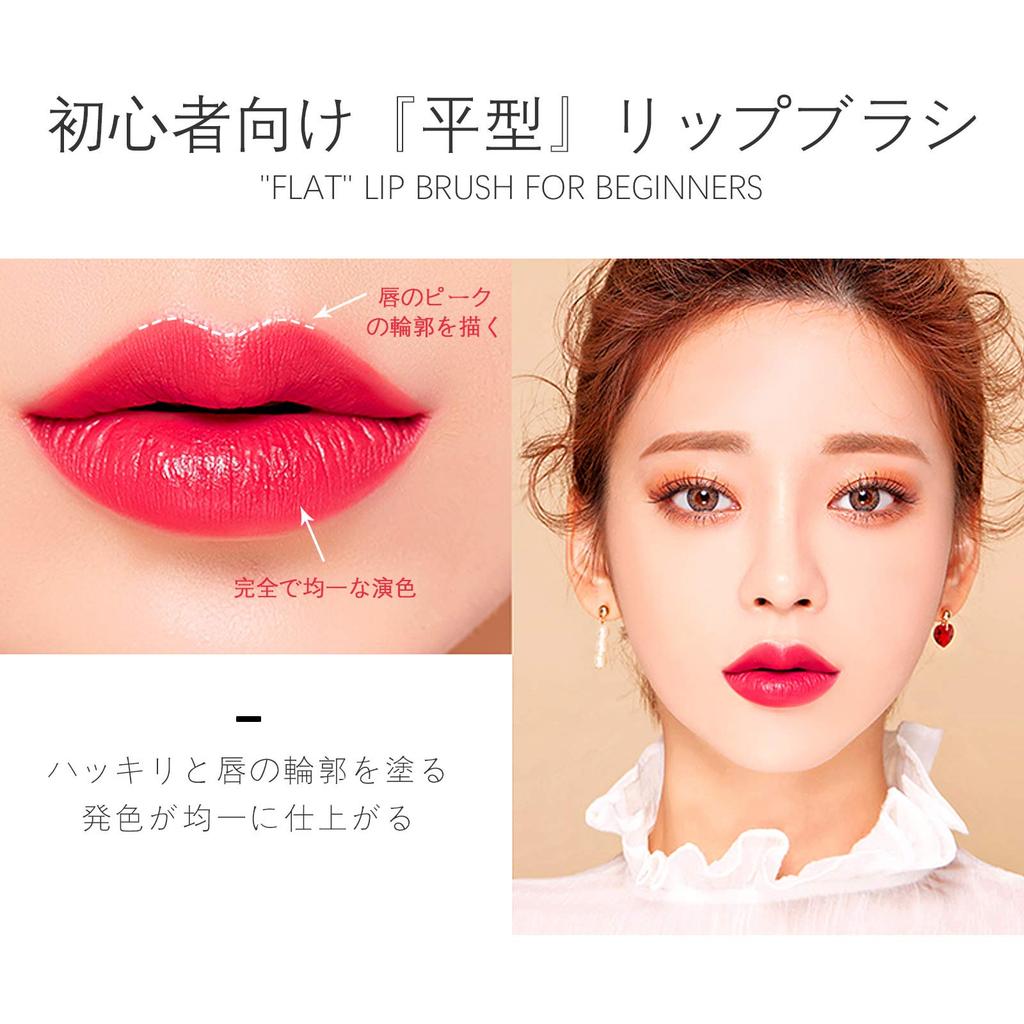 ROWNYEON Lip Flat Sliding Lip Portable Makeup Lip Premium Fiber Easy To Gentle On Beginner Gift Brush, Brush, Brush, Brush, Brush, Bristle,