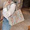 Large Capacity Cotton Linen Handbag Fashion Commuting Underarm Bag for Women Casual Tote